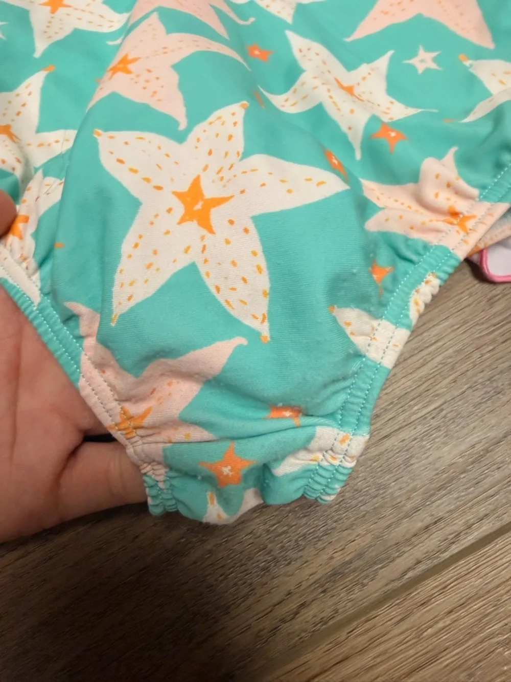 Sweet Honey 2T Starfish Ruffle Swimsuit Pink Aqua Boutique Coastal Beach Gingham